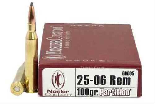 25-06 Remington 20 Rounds Ammunition Nosler 100 Grain Soft Point
