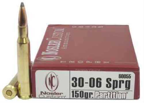 30-06 Springfield 20 Rounds Ammunition Nosler 150 Grain Soft Point