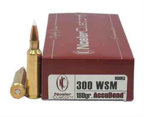 300 Winchester Short Magnum 20 Rounds Ammunition Nosler 180 Grain Ballistic Tip