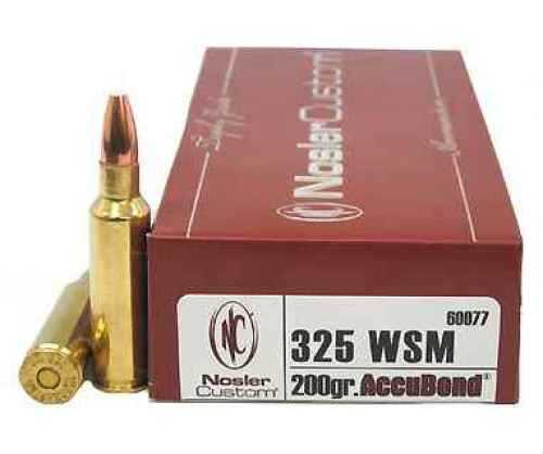 325 Winchester Short Magnum 20 Rounds Ammunition Nosler 200 Grain Ballistic Tip
