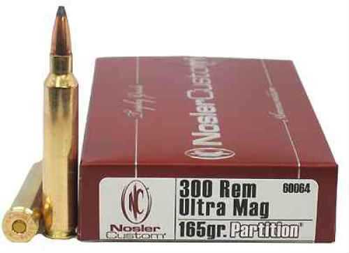 300 Remington Ultra Magnum 20 Rounds Ammunition Nosler 165 Grain Soft Point