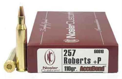 <span style="font-weight:bolder; ">257</span> <span style="font-weight:bolder; ">Roberts</span> 20 Rounds Ammunition Nosler 110 Grain Ballistic Tip