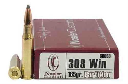 <span style="font-weight:bolder; ">308</span> Winchester 20 Rounds Ammunition Nosler 165 Grain Soft Point