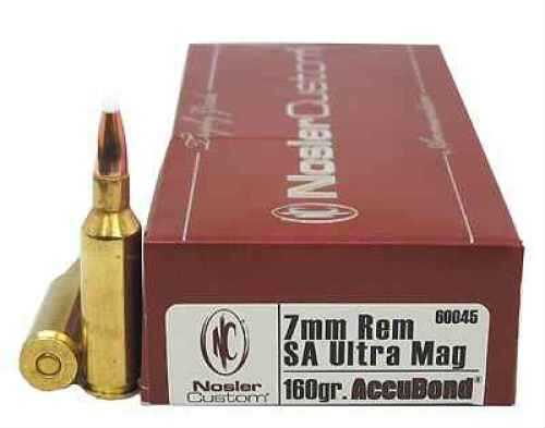 7mm Remington Short Action Ultra Magnum 20 Rounds Ammunition Nosler 160 Grain Ballistic Tip