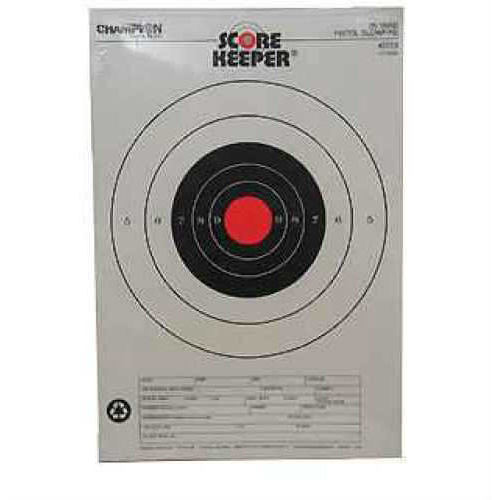 Champion Traps & Targets Orange Bullseye Scorekeeper 25 Yard Pistol Slow Fire 12 Pack 45723