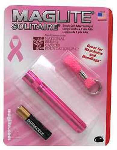 Maglite Solitaire Flashlight, AAA, Pink, National Breast Cancer Foundation, Blister Package K3AMW6