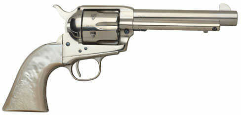 Taylors and Company 1873 Cattleman Nickel Single 45 Colt 4.75" Barrel 6 Round Mother of Pearl Grip Finish