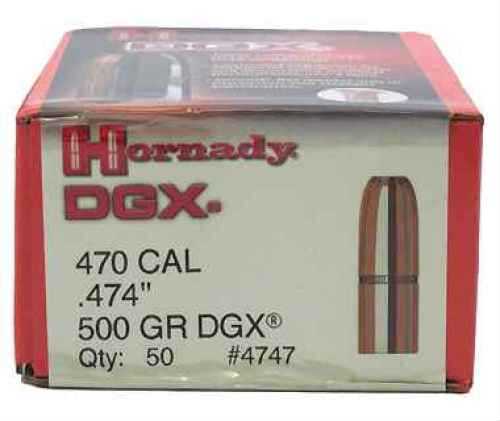 Hornady 470 Caliber Bullets .474" 500 Grains DGX (Per 50) 4747