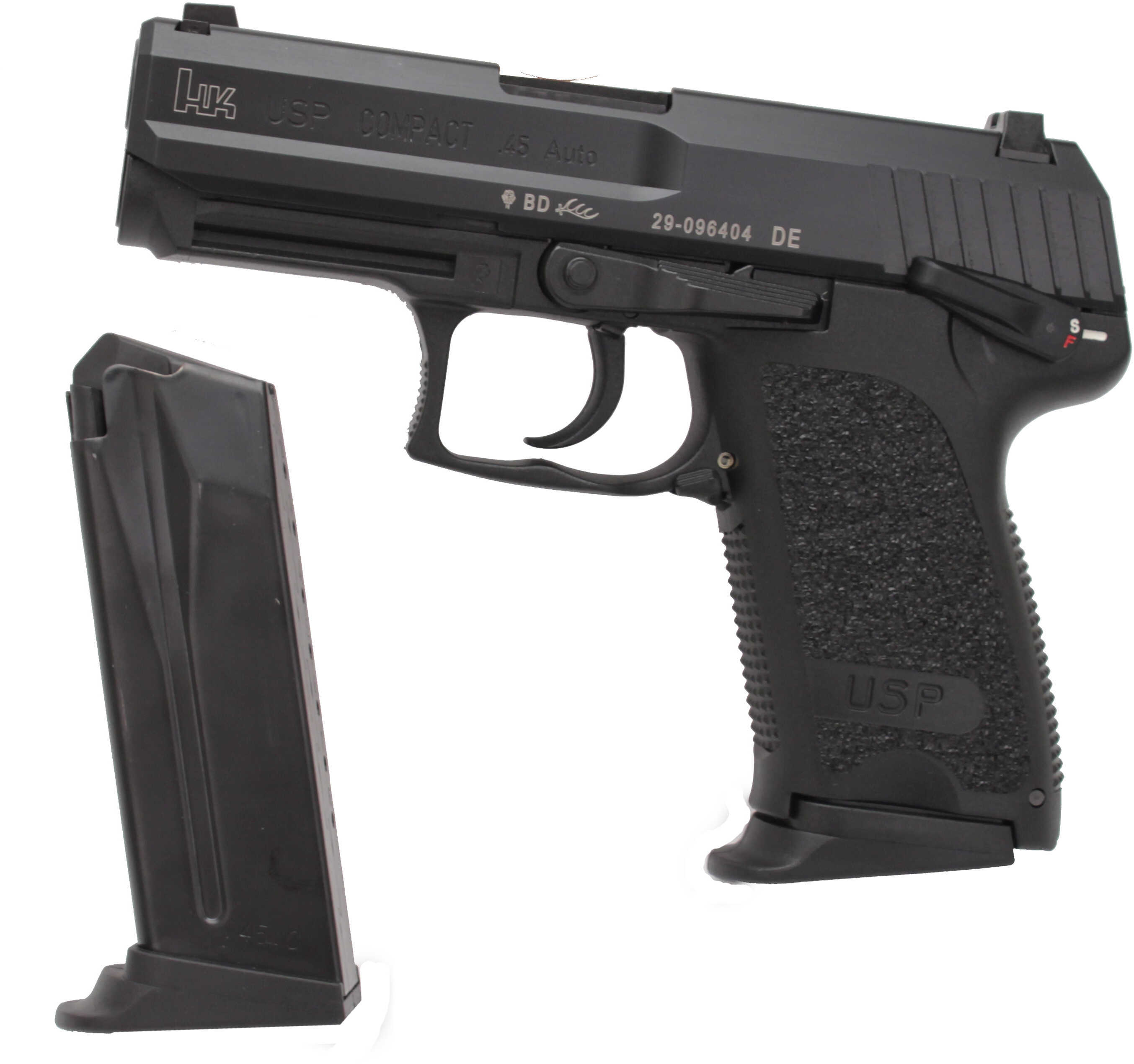 Heckler & Koch USP45C 45 ACP Compact Blued Finish 2-8 Round Semi Automatic Pistol 704531