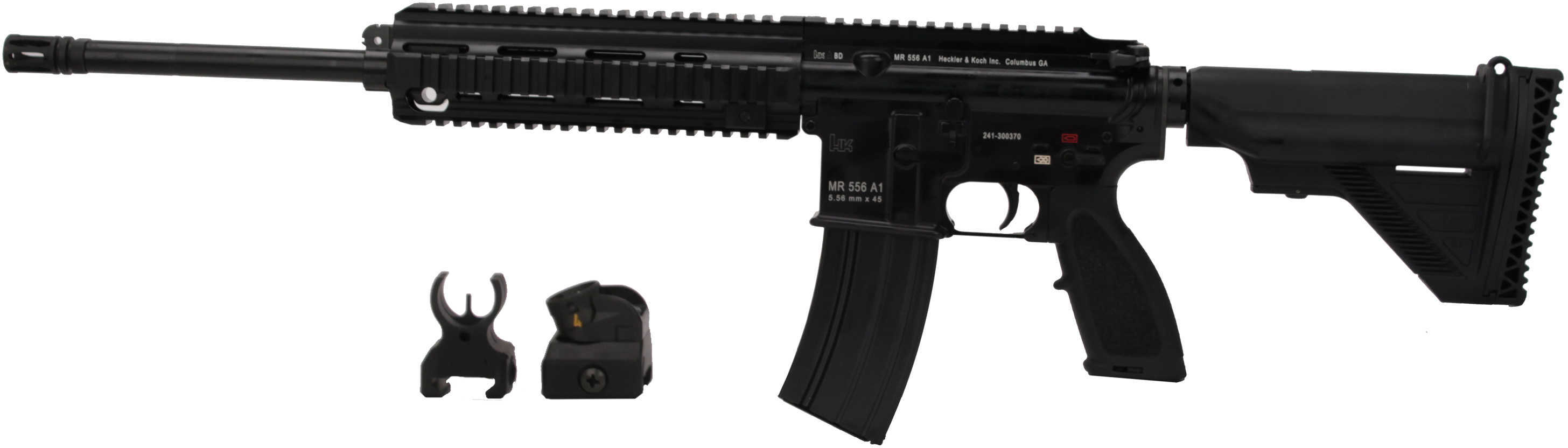 Heckler and Koch MR556 A1 Semi Automatic Rifle With Troy Sights 5.56 NATO 16.5" Barrel Muzzle Brake 30 Round Black