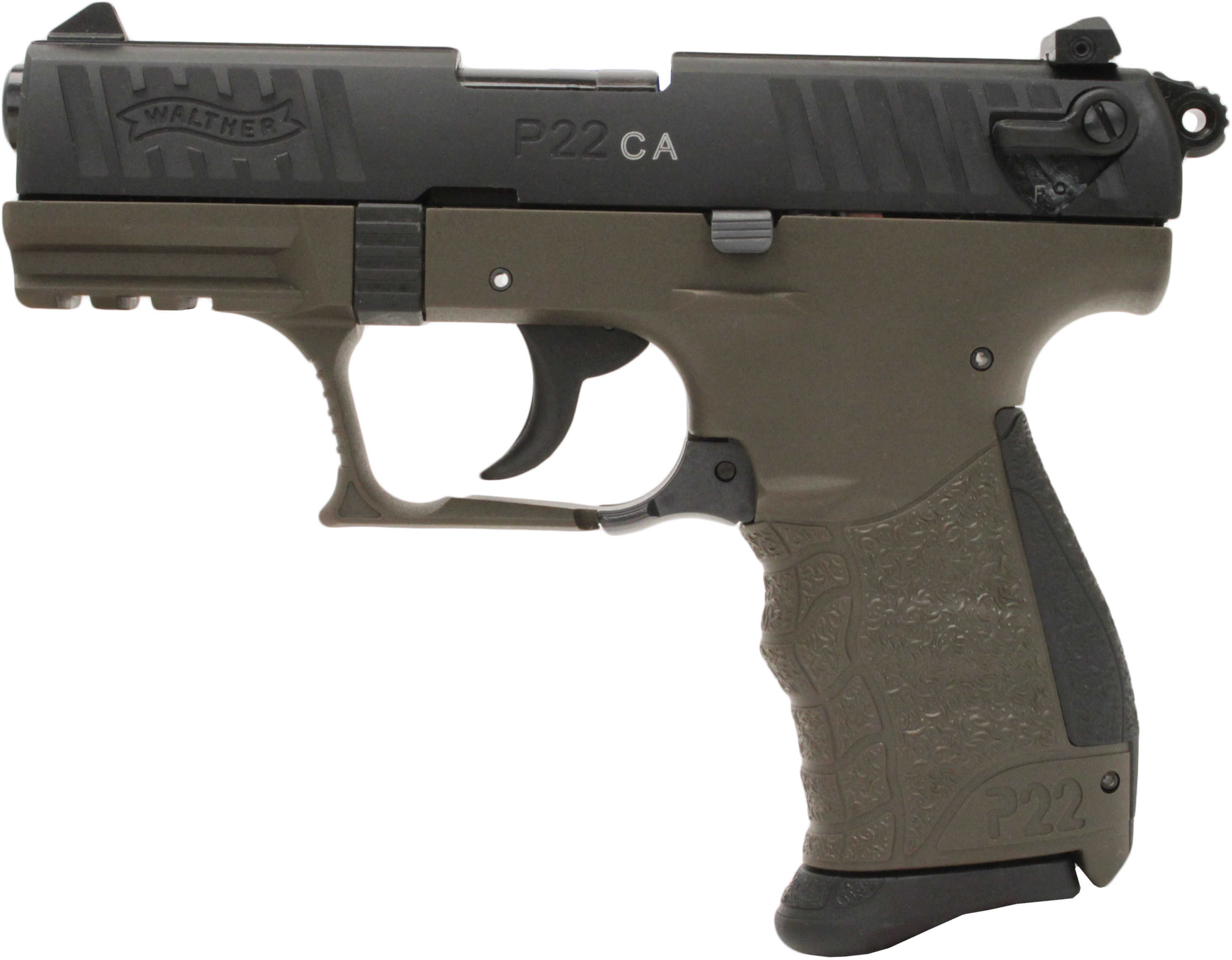 Walther P22 Pistol 22 Long Rifle Military Finish 3.42" Threaded Barrel CA Approved Semi Automatic 5120338