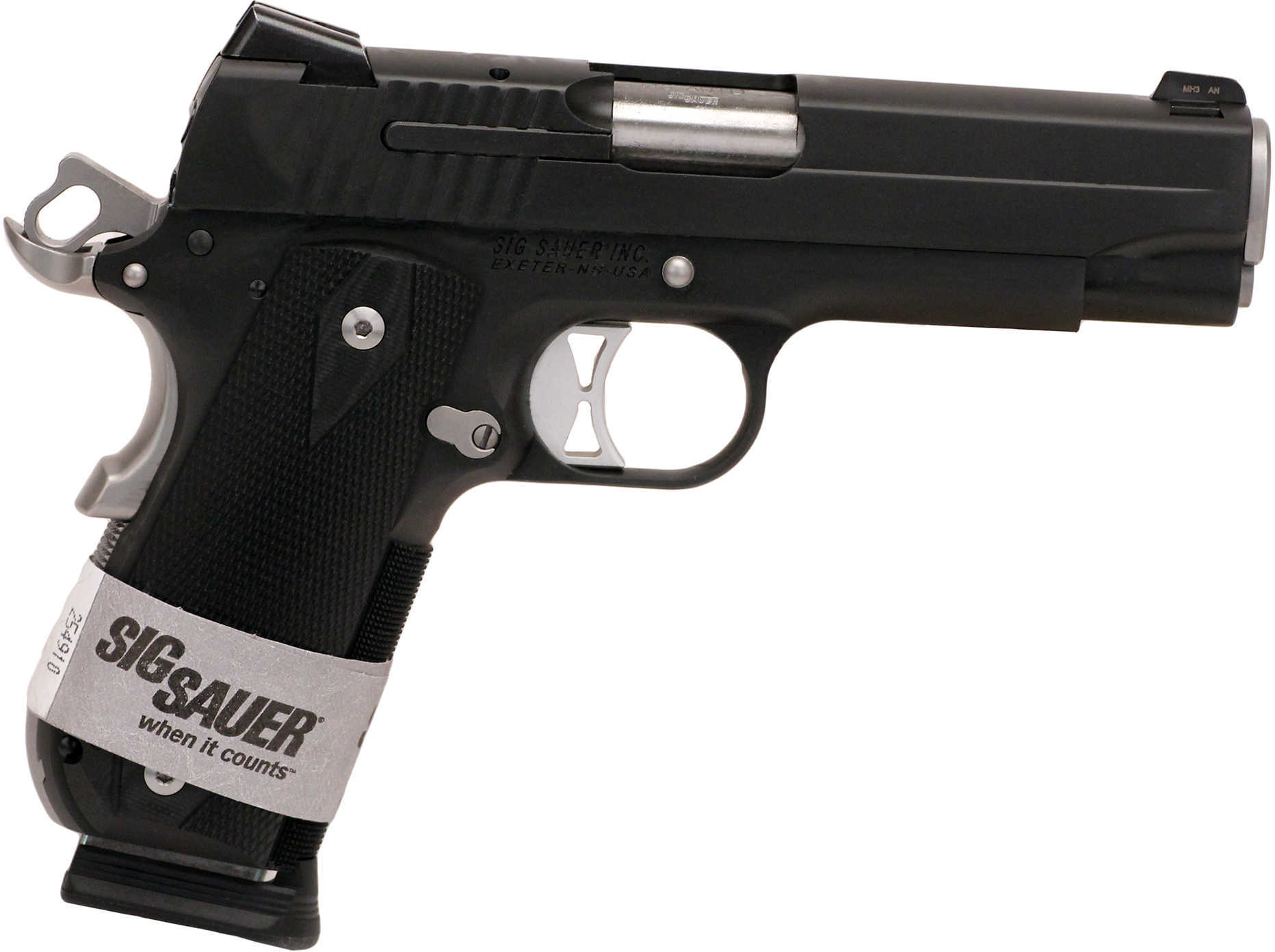 Sig Sauer 1911 45 ACP Nightmare 4.2" Barrel 8 Round Black Nitron Fastback Stainless Steel Frame Semi Automatic Pistol 1911FCA45NMR