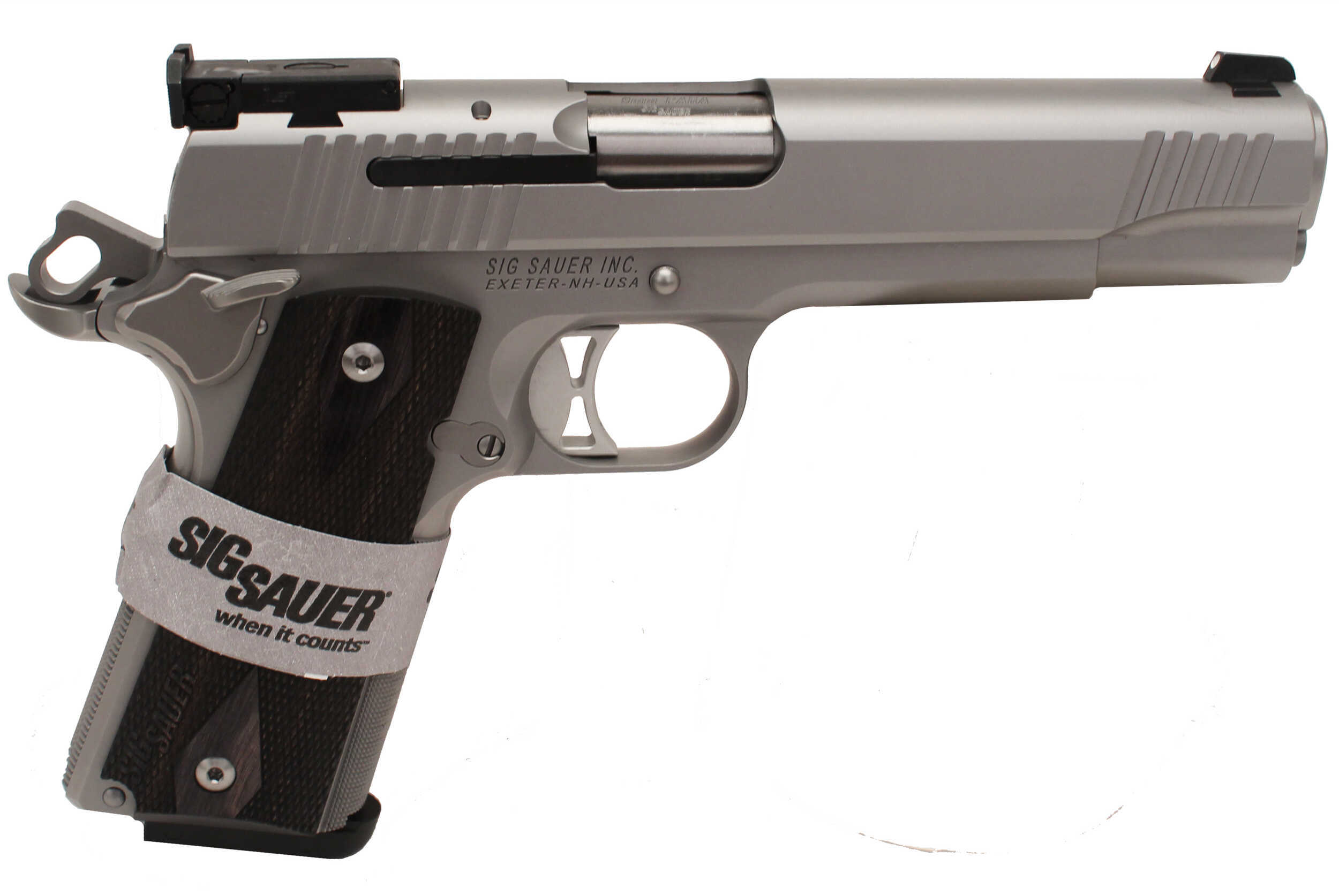 Sig Sauer 1911 Traditional 9mm Luger 5" Barrel 10 Round Stainless Steel Hogue Semi Automatic Pistol 1911T9SME