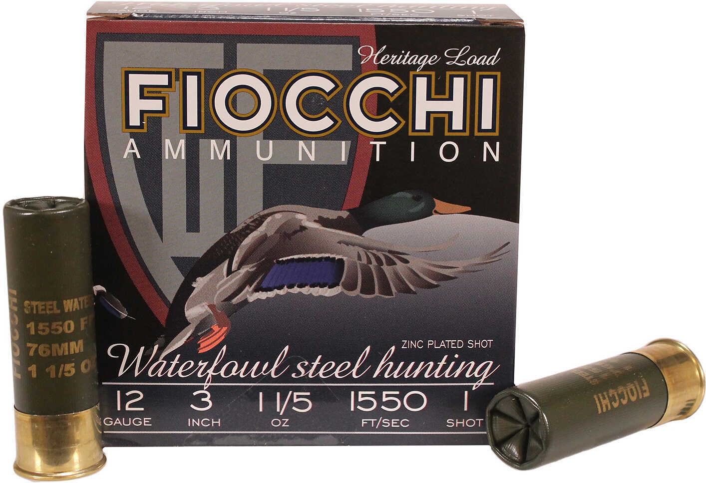 Fiocchi 12 Gauge Shotshell 3" #1 Steel 1/5 oz 25 Round