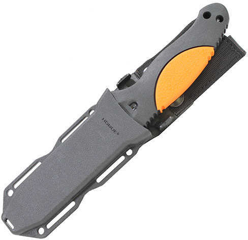 Hogue Ex-F02 4.5" Fixed Tanto Blade Knife Black Kote With Rubber Overmolded Handle Hunter Orange S