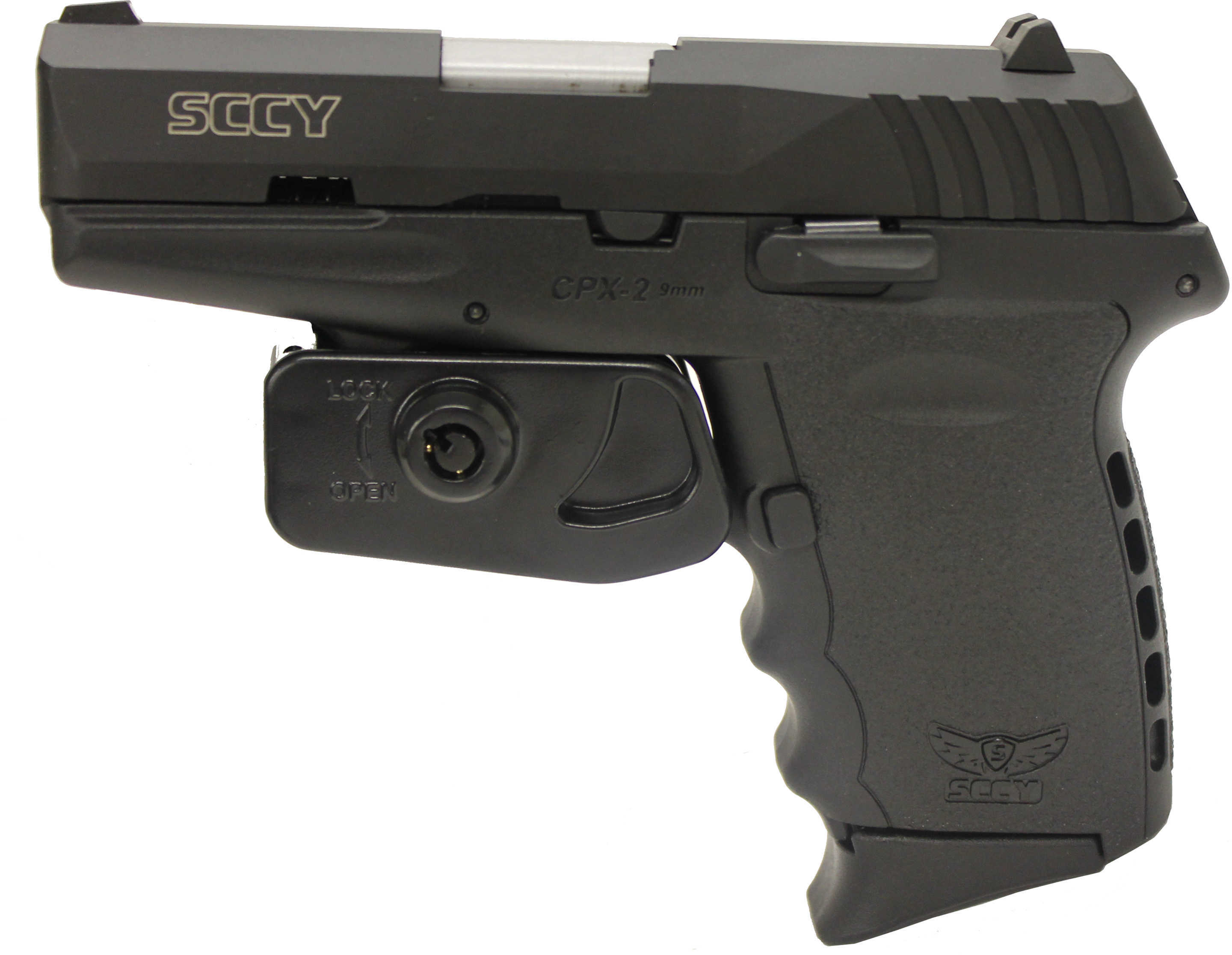 SCCY CPX2 Pistol 9mm Luger 3.1" Barrel Black Grip And Stainless Steel Slide Two 10 Round Mags CPX2CB