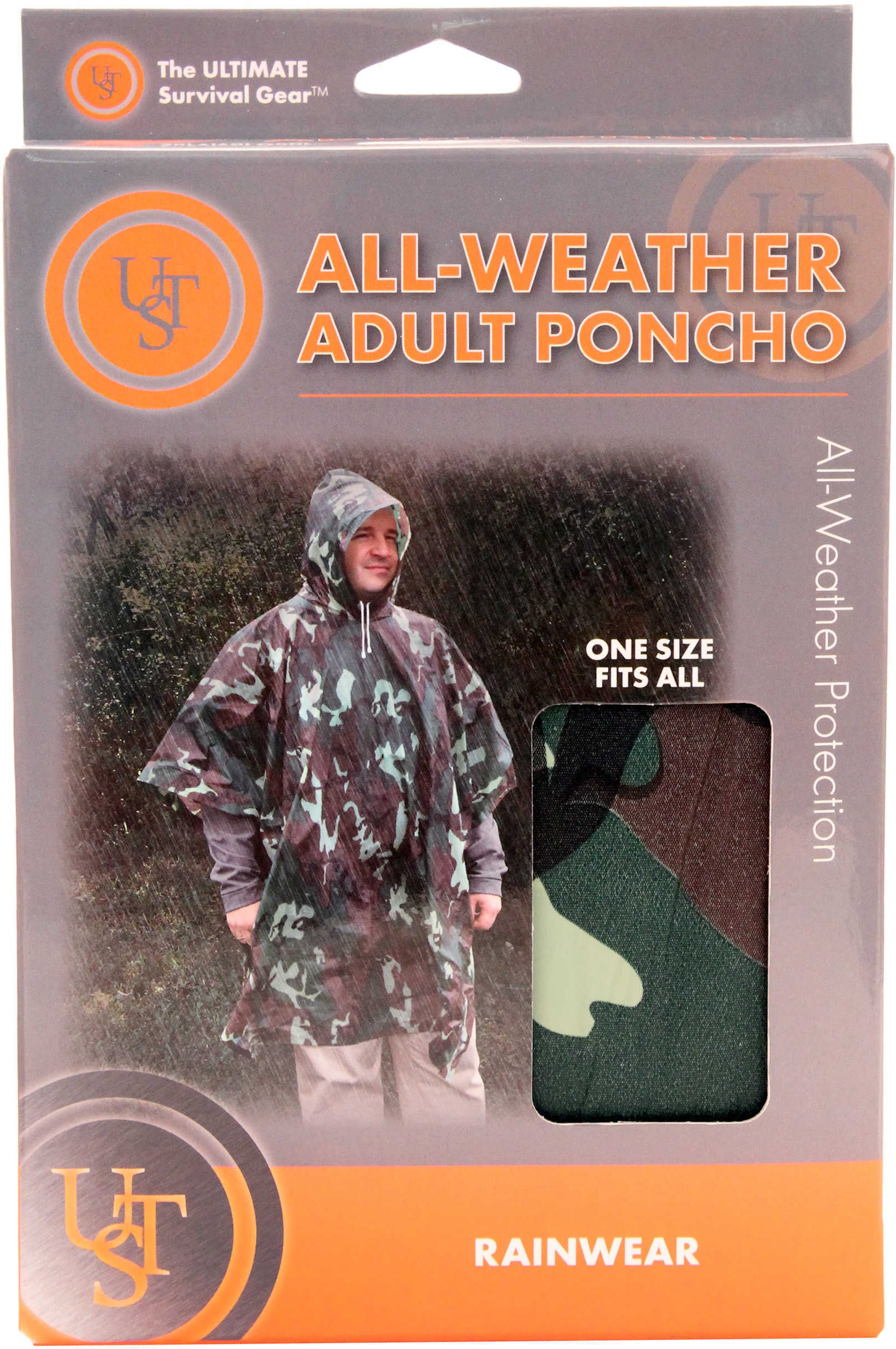 Ultimate Survival Technologies Adult All-Weather Poncho, Camo Md: 20-RNW0018-34