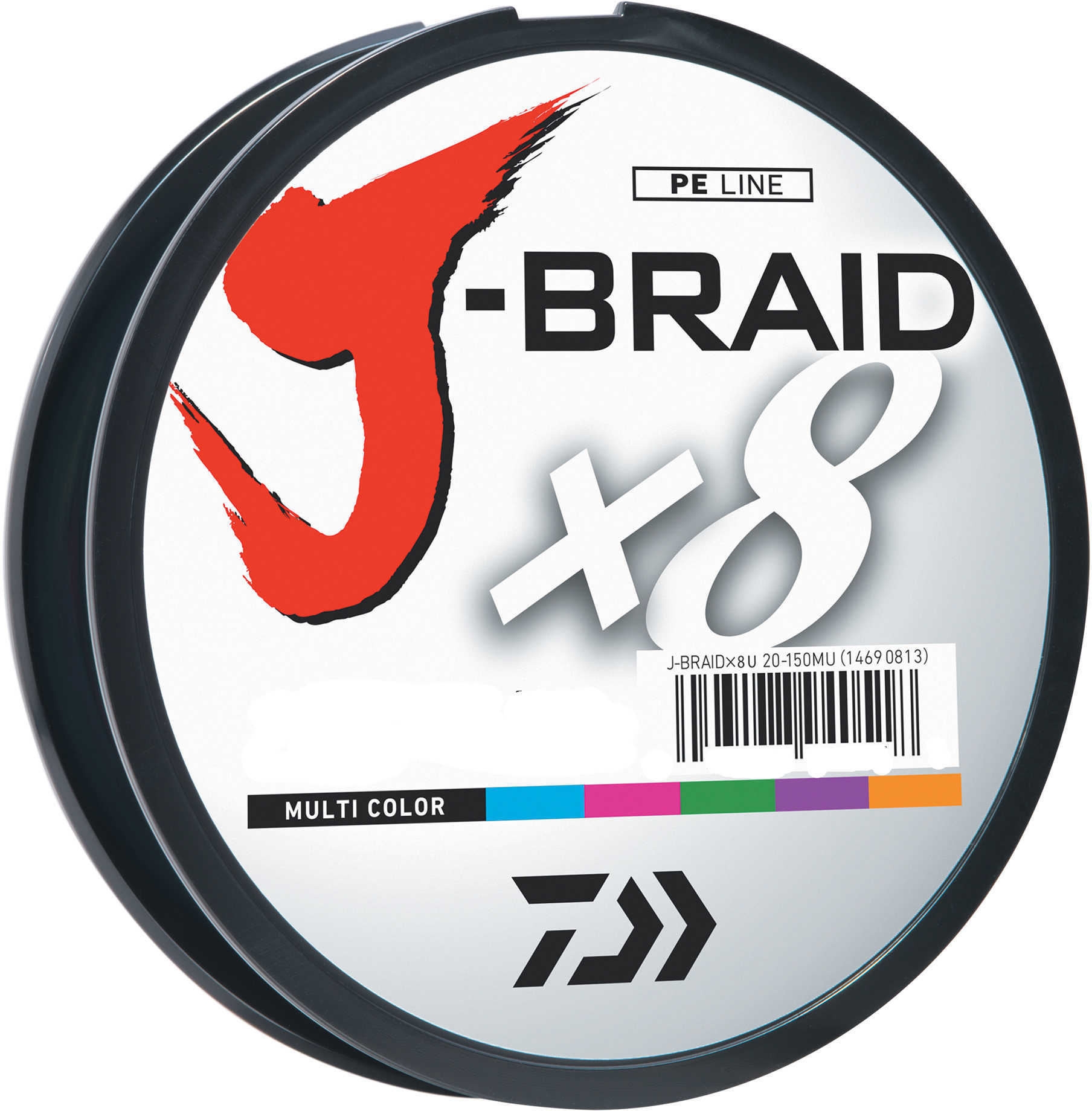 Daiwa J-Braid Braided Line, 50 lbs Tested 550 Yards /500m Filler Spool, Multi Color Md: JB8U50-500MU