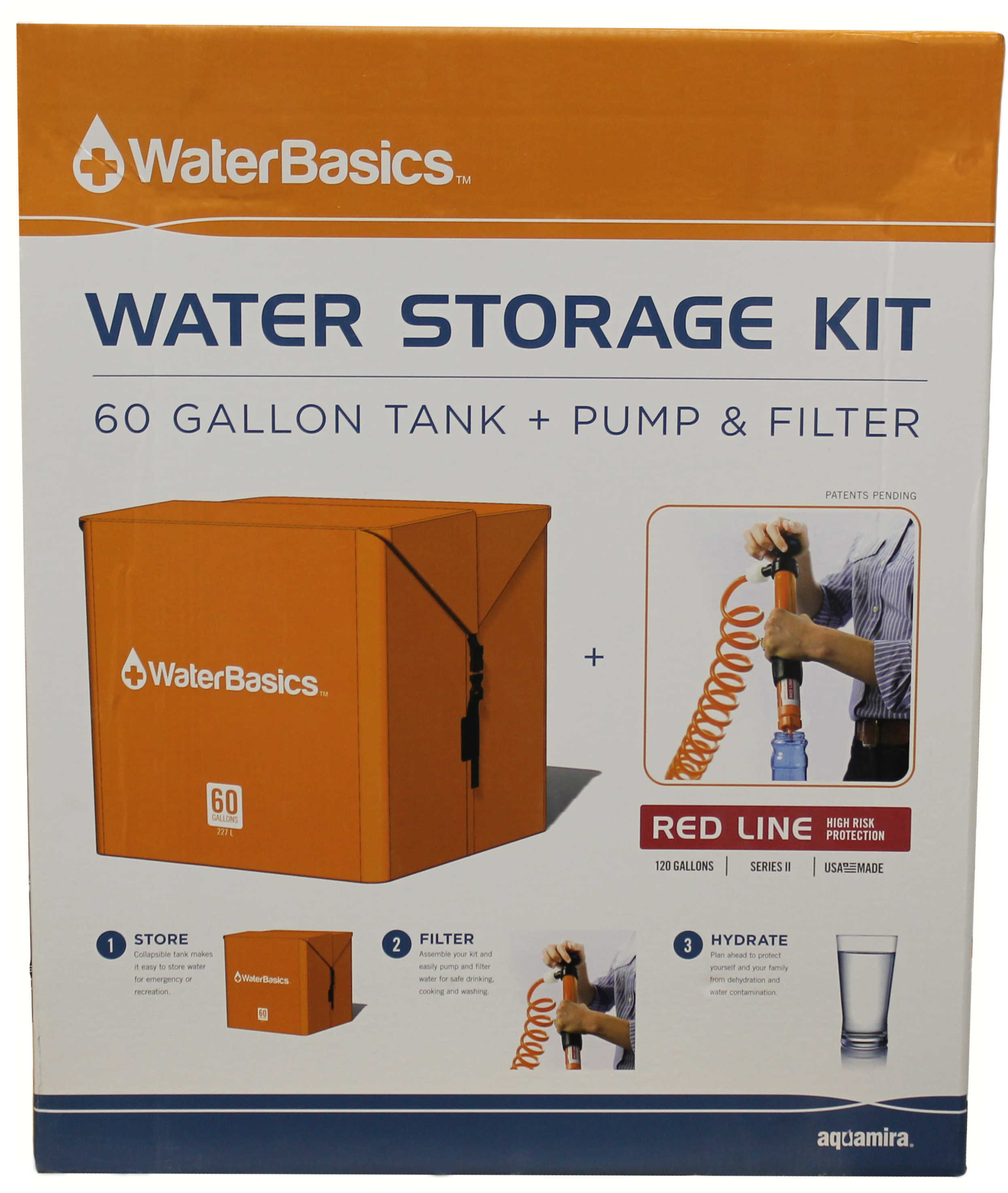 Aquamira WaterBasics Emergency Storage Kit With Filter (60Gal)