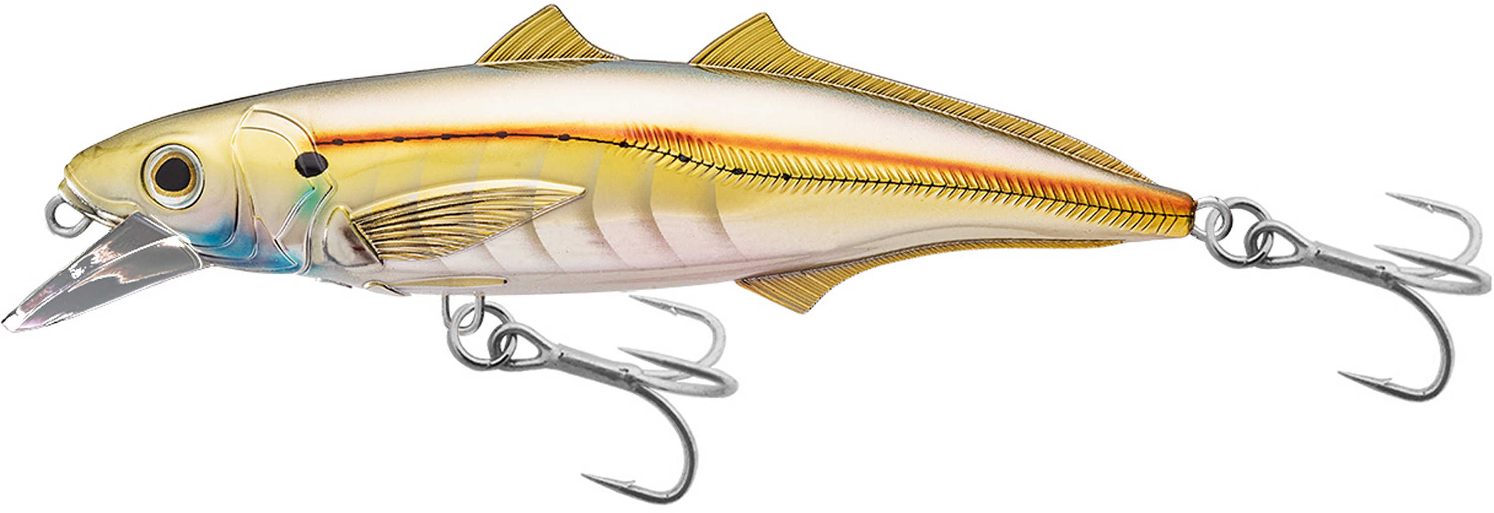 LIVETARGET Lures / Koppers Fishing and Tackle Corp Cigar Minow Jerkbait 4 1/2" Number 1/0 Hook Size 2-4 Depth Pearl/Gold Md: CMJ1