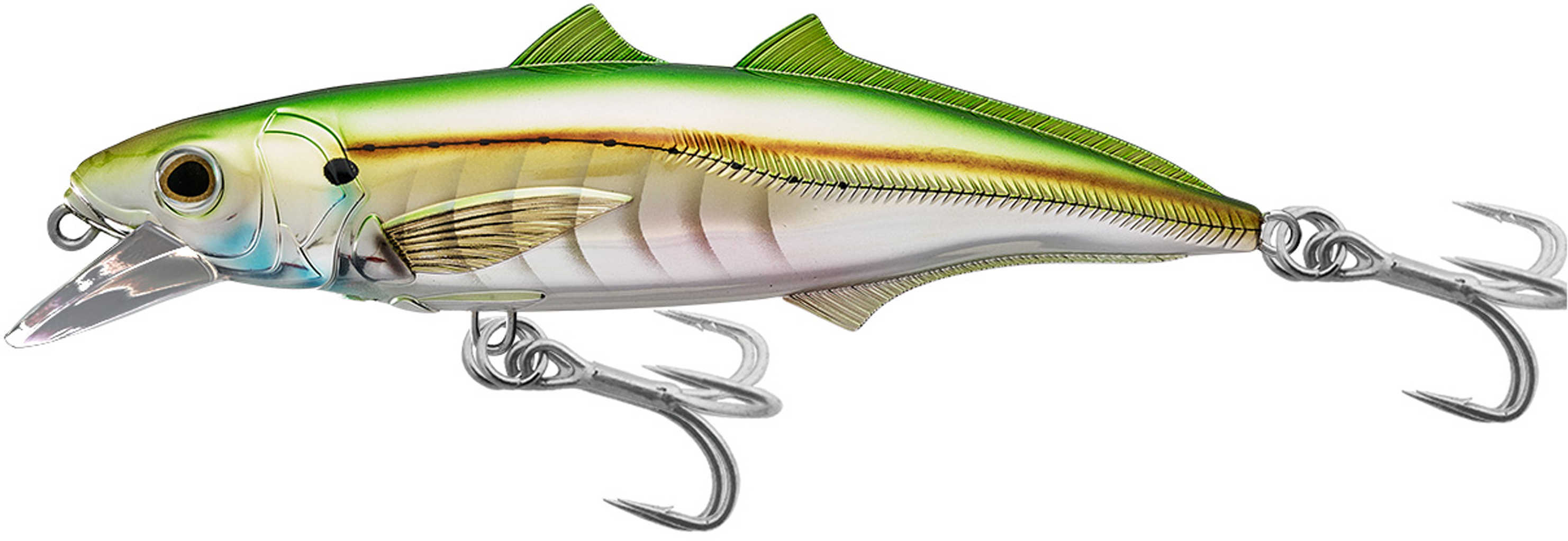 LIVETARGET Lures / Koppers Fishing and Tackle Corp Cigar Minow Jerkbait 4  1/2 Number 1/0 Hook Size 2-4 Depth Pearl/Green Md: CMJ - 11117666
