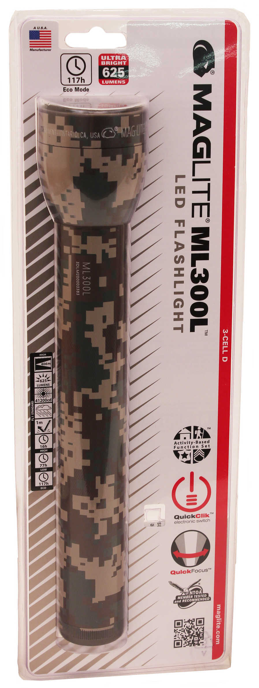 Maglite 3 Cell D LED, Blister Pack Md: ML300L-S3MR6
