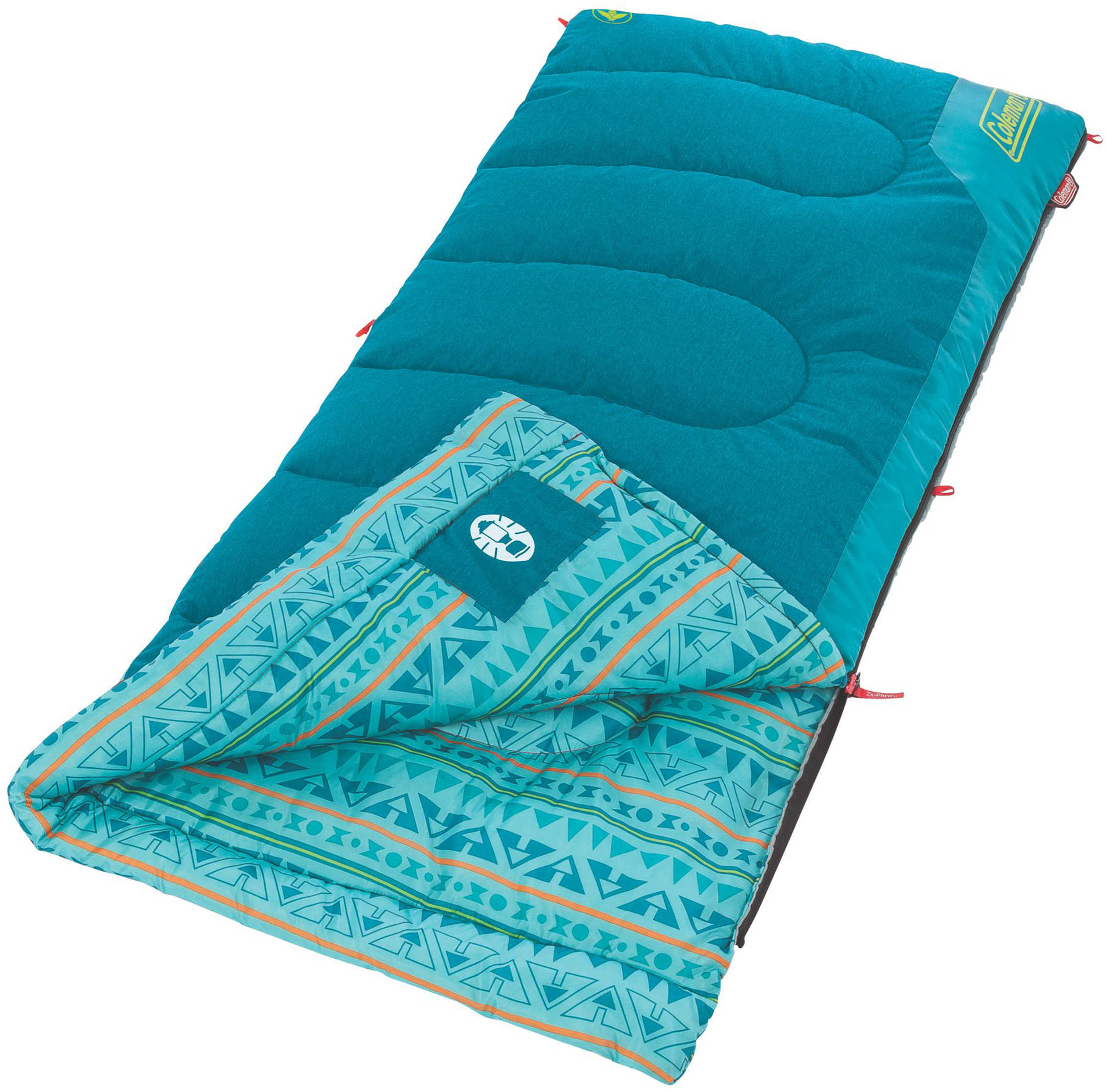 Coleman Sleeping Bag, Rectangular, Youth, Teal Md: 2000025288