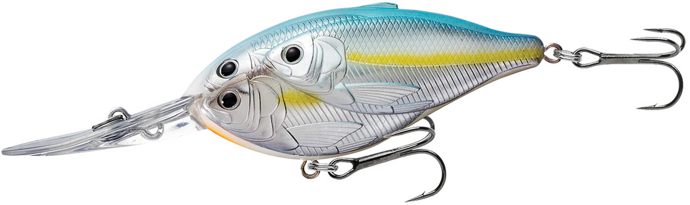LIVETARGET Lures / Koppers Fishing and Tackle Corp Threadfin Shad Crankbait 3 1/2" Number Hook Size 20 Depth Metallic Pearl/Blue