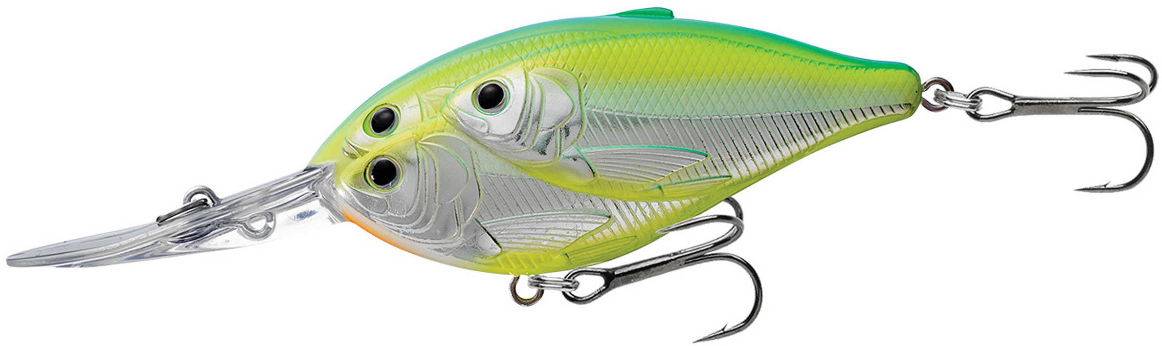 LIVETARGET Lures / Koppers Fishing and Tackle Corp Threadfin Shad Crankbait 3" Number 2 Hook Size 16 Depth Metallic Citrus