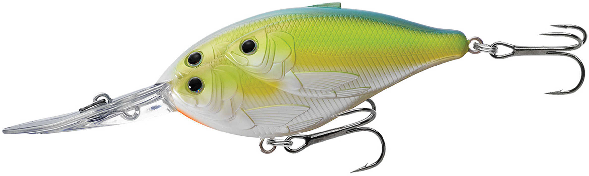 LIVETARGET Lures / Koppers Fishing and Tackle Corp Threadfin Shad Crankbait 3" Number 2 Hook Size 16 Depth Chartreuse/Pearl/Blue