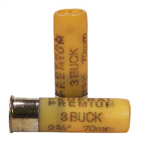 20 Gauge 5 Rounds Ammunition Federal Cartridge 3/4" Pellets Lead #3 Buck