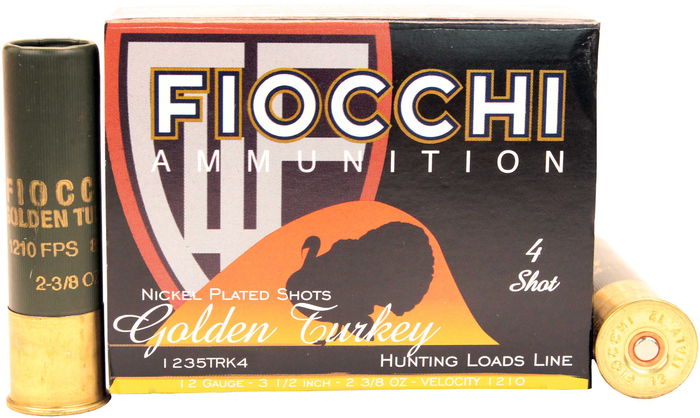 12 Gauge 10 Rounds Ammunition Fiocchi Ammo 3 1/2" 2 3/8 oz Nickel-Plated Lead #4