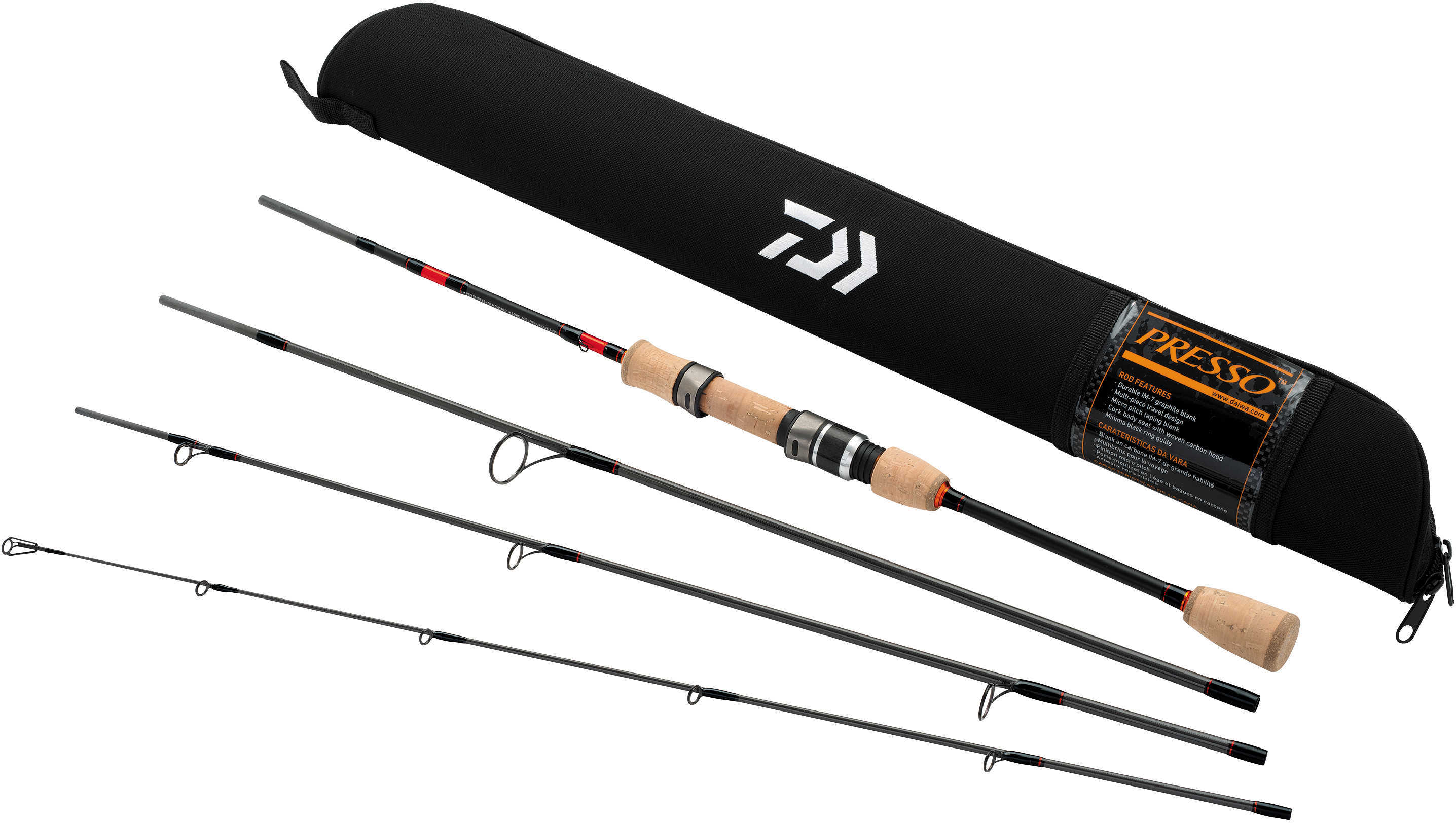Daiwa Presso Ultralight Pack Spinning Rod 6 Length 4 Piece Power Fast Action Md: PSO604