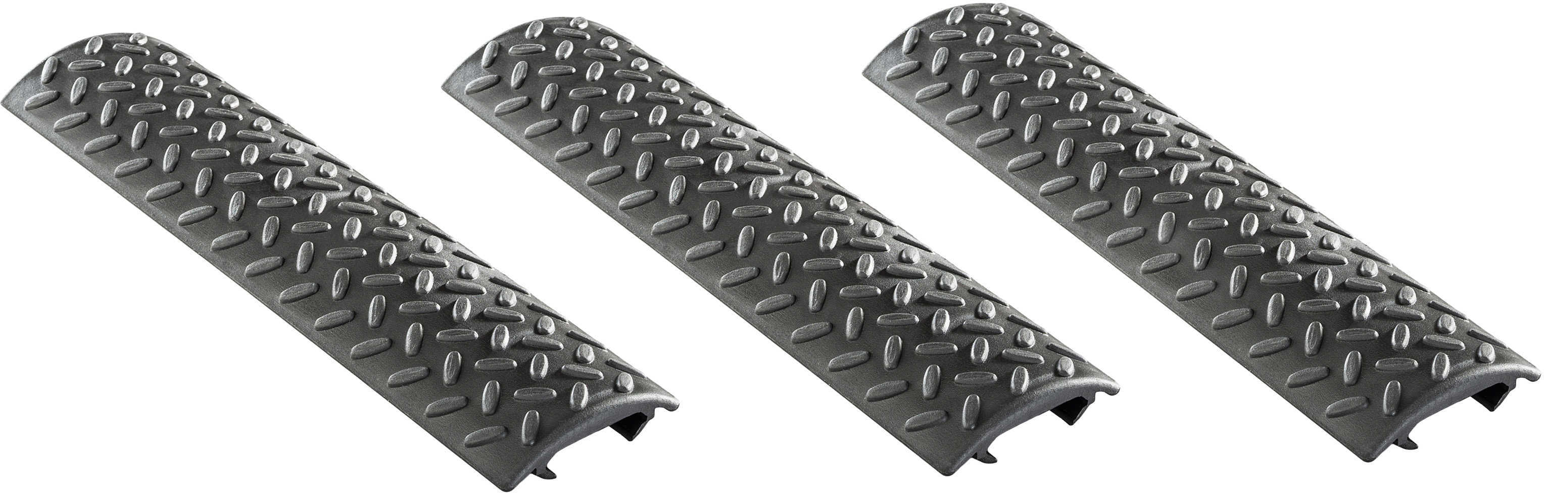 Ergo Diamond Plate Full, Long Rail Covers, 3-Pack Black 4365-3PK-BK