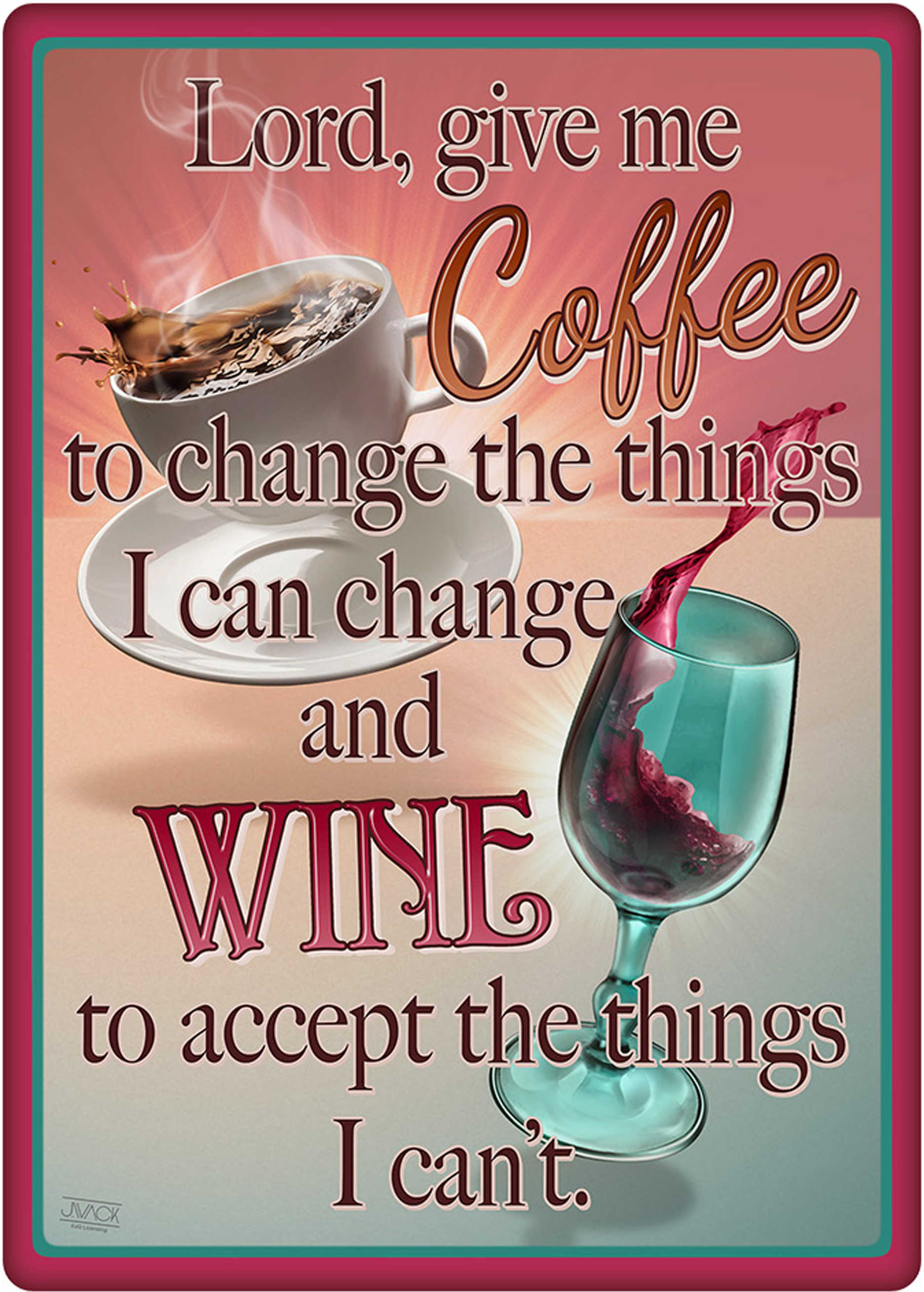 Rivers Edge Products 12" x 17" Tin Sign Lord Give Me Coffee Md: 1442