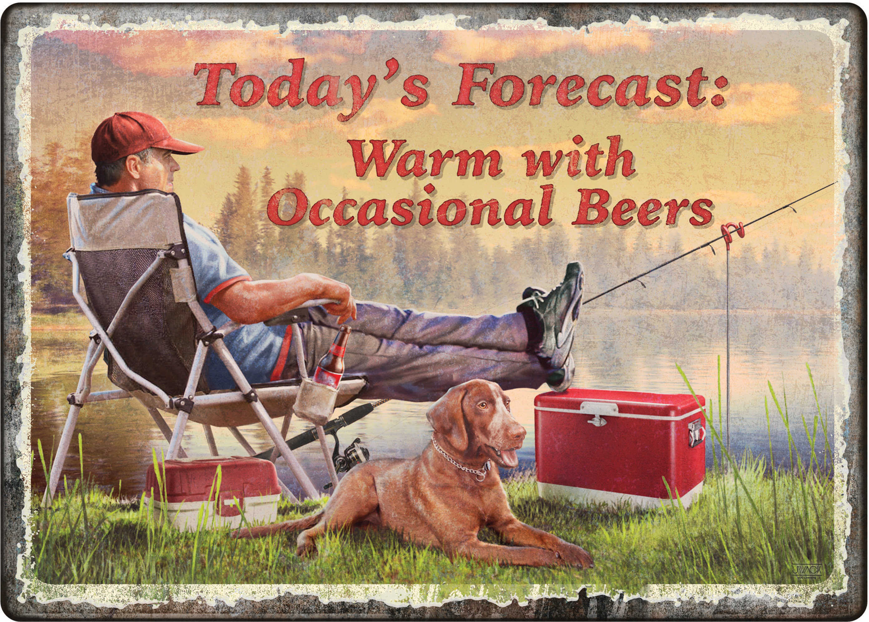 Rivers Edge Products 12" x 17" Tin Sign Warm Ocasional Beers Md: 1452