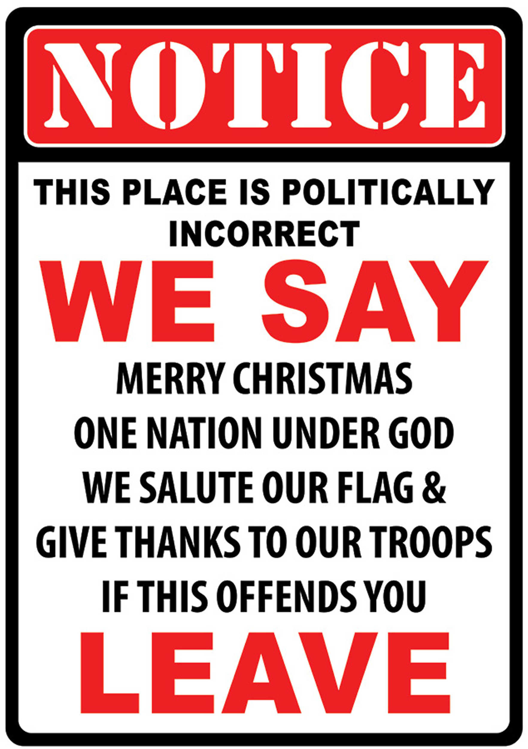 Rivers Edge Products 12" x 17" Tin Sign Warning Politically Incorrect Md: 1464