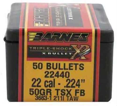 Barnes Bullets 22 Caliber .224" 50 Grains TSX FB (5.56) (Per 50) 22440