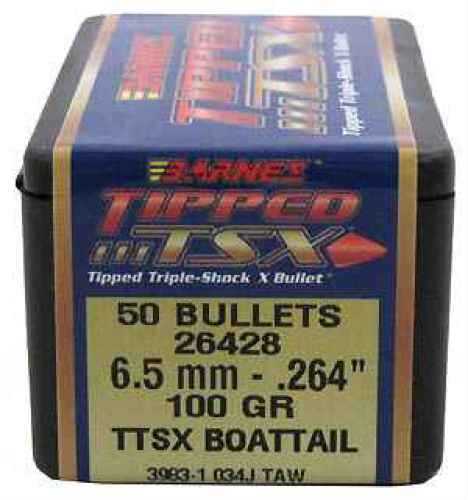 Barnes Bullets 6.5mm Caliber .264" 100 Grains TTSX BT (Per 50) 26428