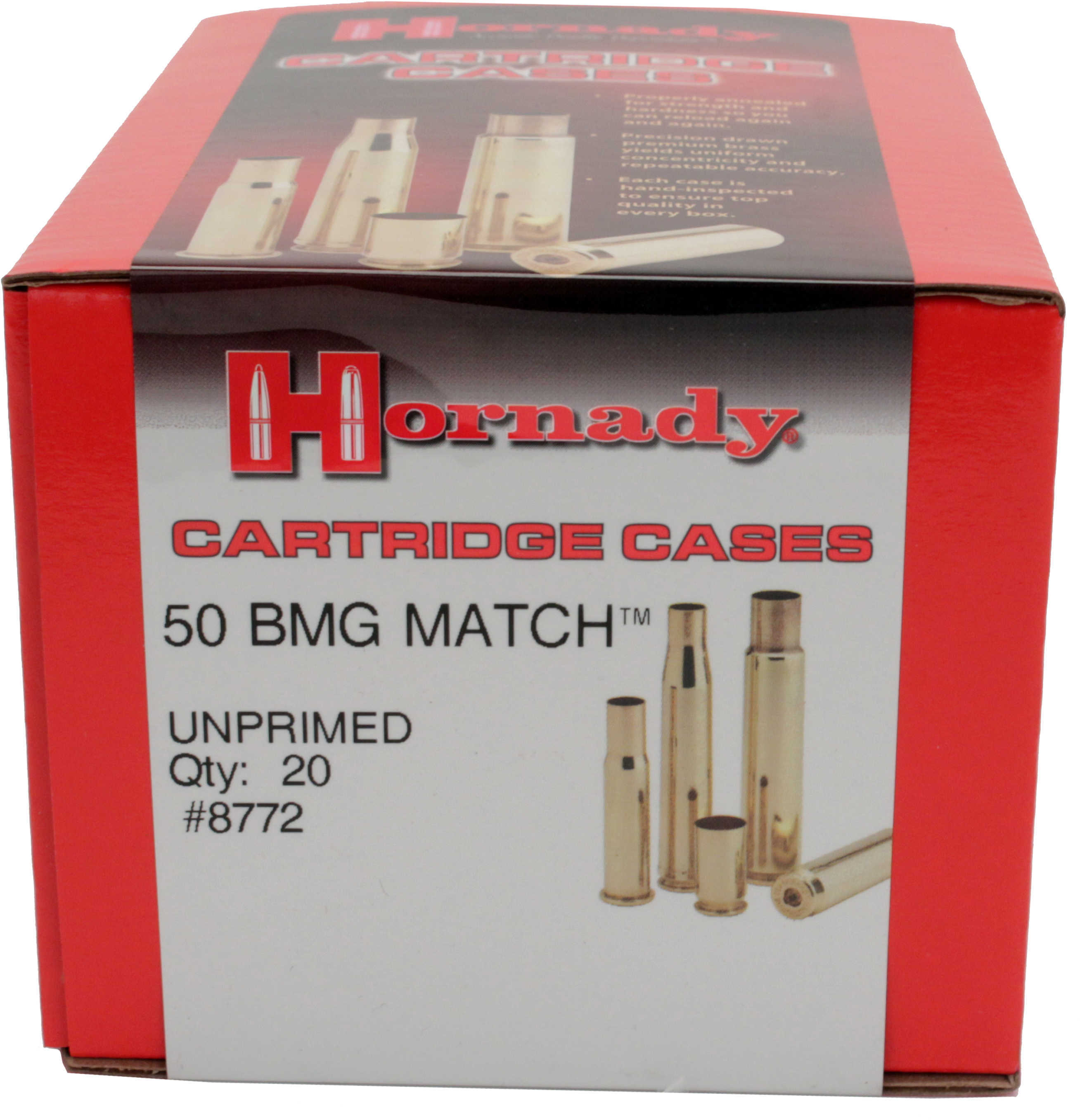 Hornady Unprimed Brass Cases 50 BMG Match Grade 20/Box 8772