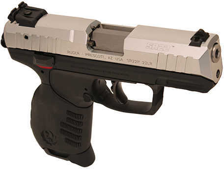 Ruger SR22 Pistol 22 LR 3.5" Barrel 10 Round Black Polymer Grip Silver Anodize Aluminum Slide