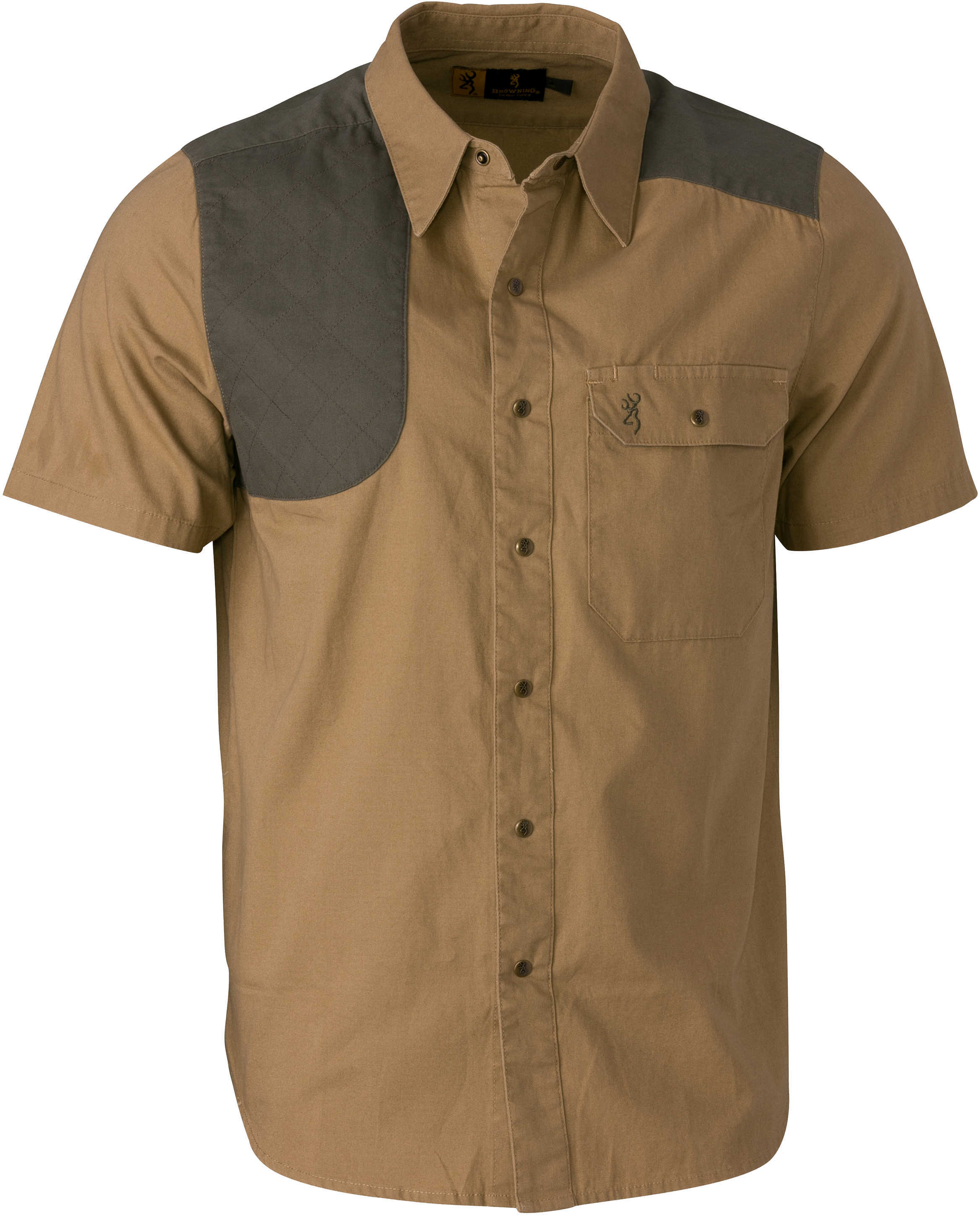 Browning Austin Shooting Shirt, Short Sleeve Taupe/Loden, X-Large Md: 3010657804