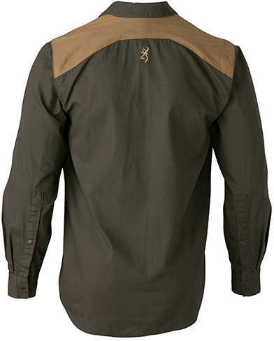 Browning Austin Shooting Shirt, Long Sleeve Loden/Taupe, Large Md: 3010666403