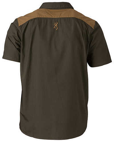 Browning Austin Shooting Shirt, Short Sleeve Loden/Taupe, X-Large Md: 3010656404