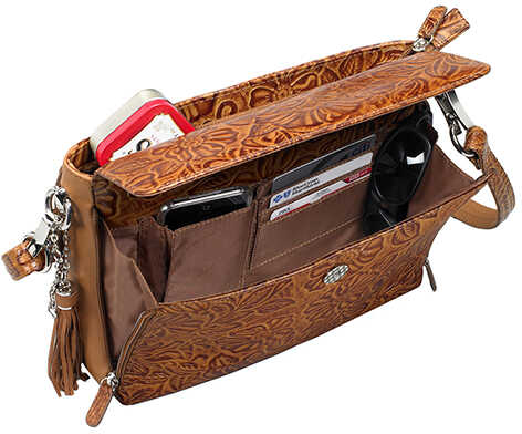 Gun Toten Mamas Tooled Cowhide Handbag Tan