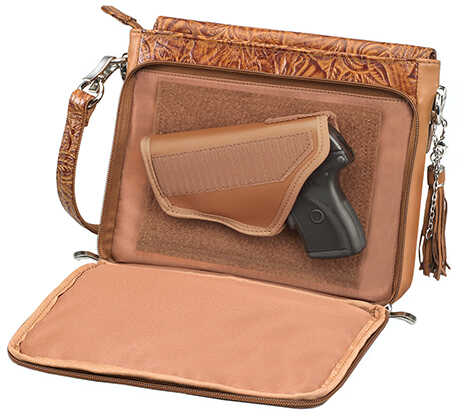 Gun Toten Mamas Tooled Cowhide Handbag Tan