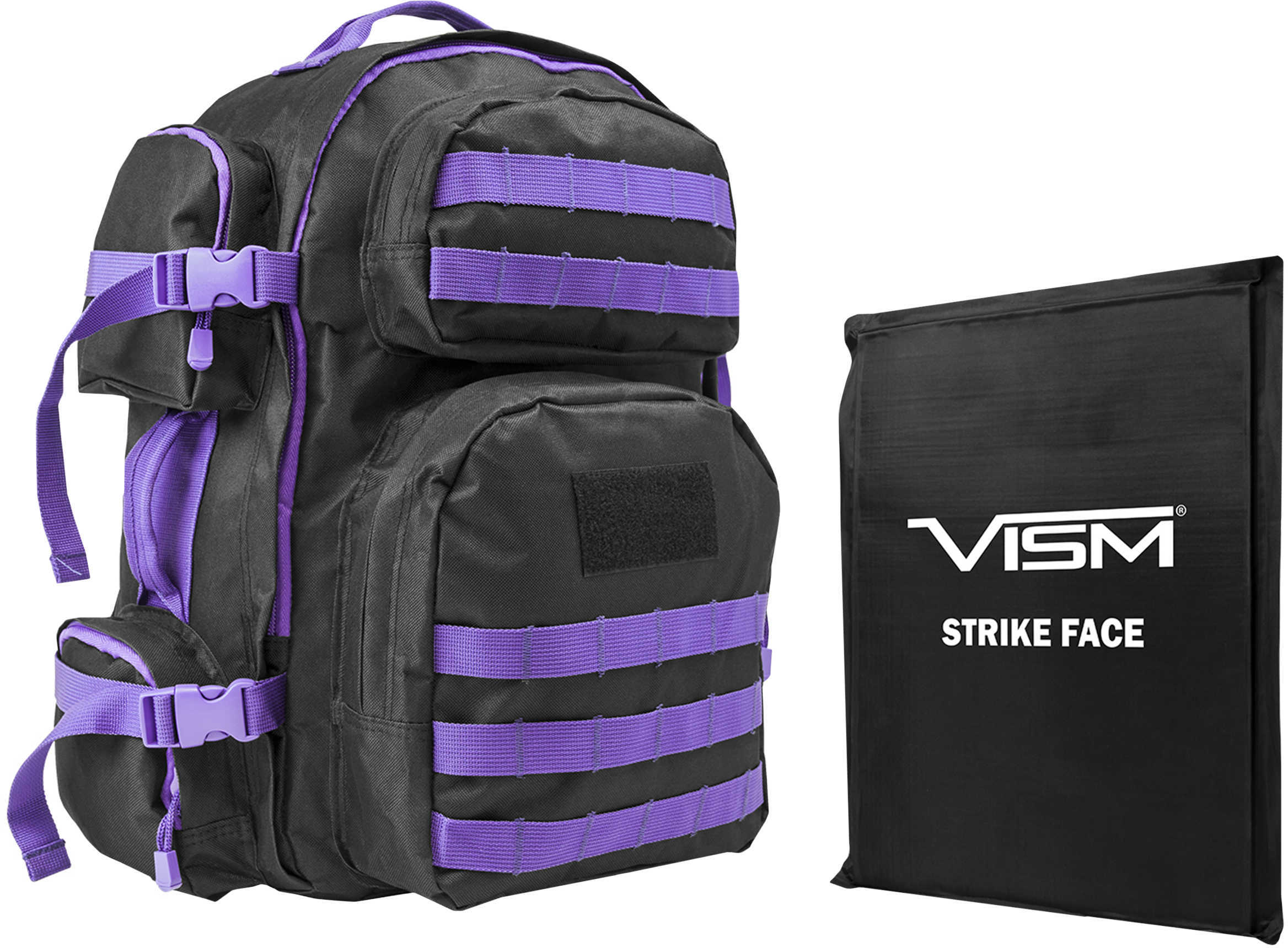 NcStar Tactical Backpack with 10"x12" Square Panels Black & Purple Md: BSCBPR2911-A