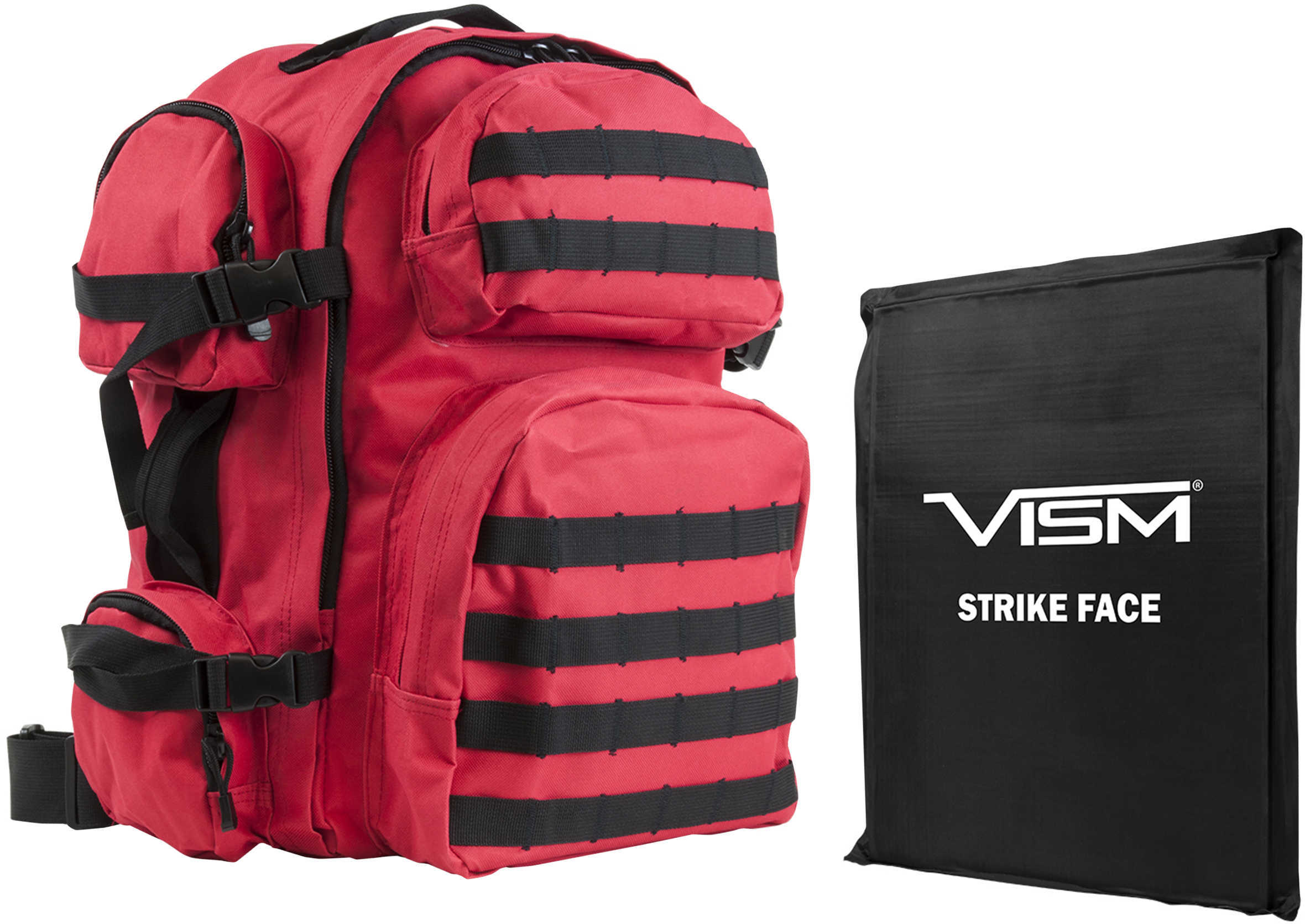 NcStar Tactical Backpack with 10" x 12" Square Panels Red Black Trim Md: BSCBR2911-A