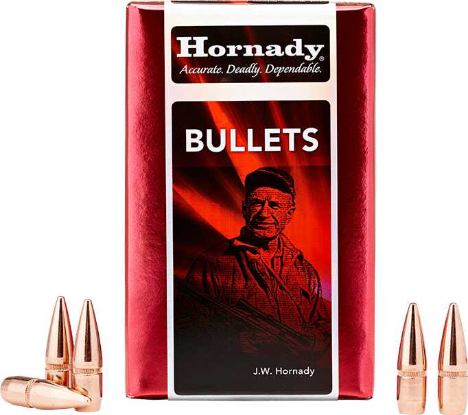Hornady Bullets 22 Caliber (.224) Bullets FMJ-BT W/ Cannelure Per 500