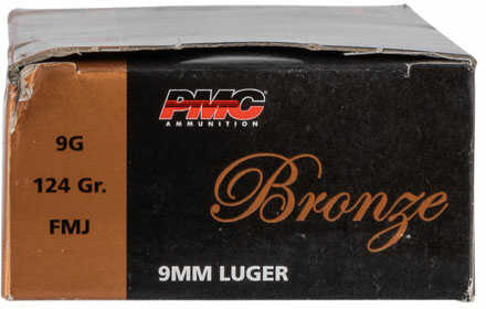 9mm Luger 50 Rounds Ammunition PMC 124 Grain Full Metal Jacket